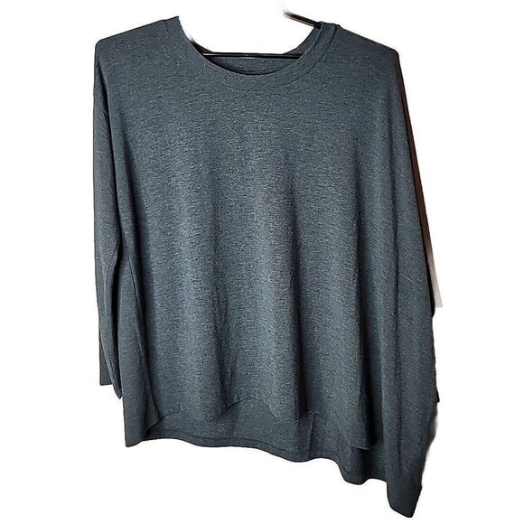 Soft Surroundings Women's Gray Boxy Lagenlook Shirt Size Large t74 - Picture 1 of 6